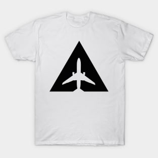 Airplane in triangle white T-Shirt